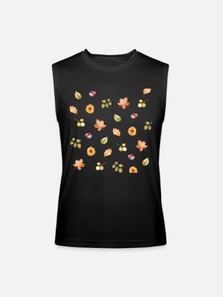 Autumn Meadow Floral Scatter - Men’s Performance Sleeveless Shirt - black