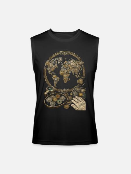 Coin collector Numismatist - Men’s Performance Sleeveless Shirt - black