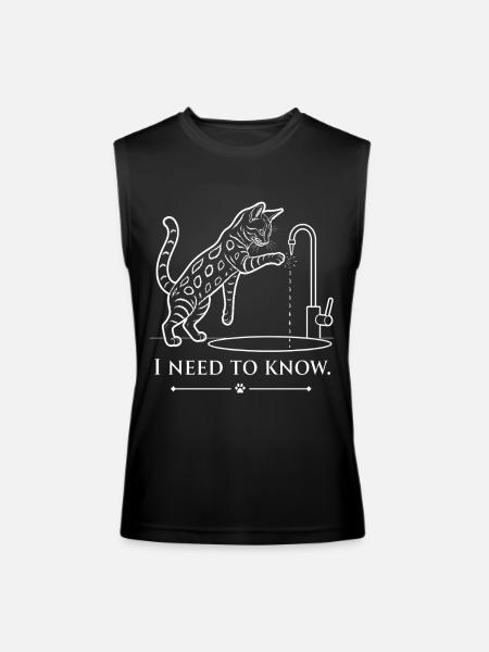 Curious Bengal Cat - Men’s Performance Sleeveless Shirt - black