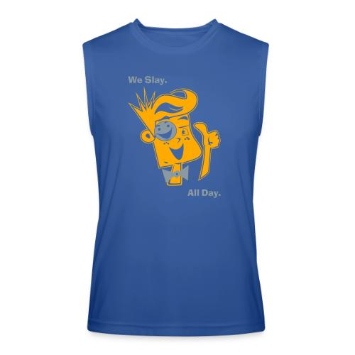 We Slay All Day Shiny Shirt Metallic Silver & Gold - Men’s Performance Sleeveless Shirt
