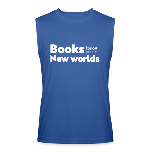 Books Take You to New Worlds (white) - Men’s Performance Sleeveless Shirt