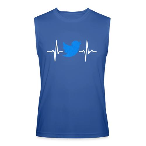 Social Media Heartbeat Blue Bird Graphic - Men’s Performance Sleeveless Shirt