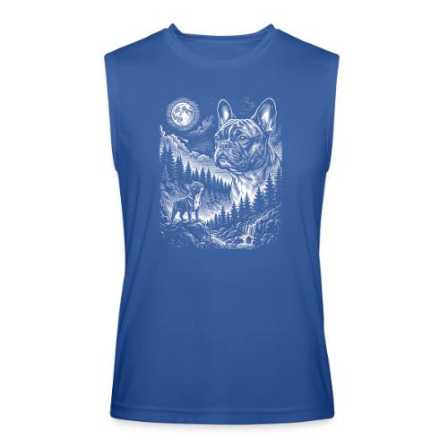 Vintage French Bulldog Moon Howling Tee - Men’s Performance Sleeveless Shirt