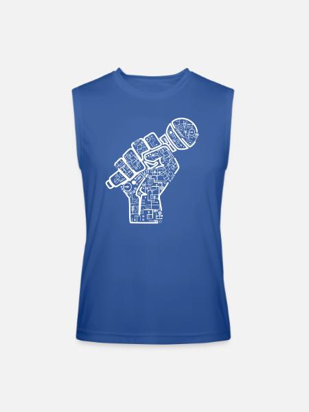 Hand With Microphone Electrics Illustration - Men’s Performance Sleeveless Shirt - royal blue