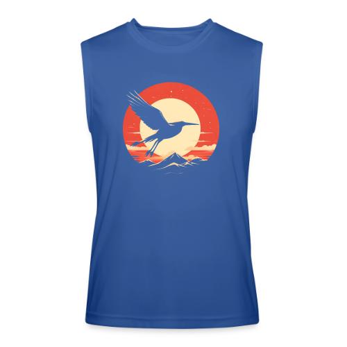 Majestic Crane Soaring Against Rising Sun - Men’s Performance Sleeveless Shirt