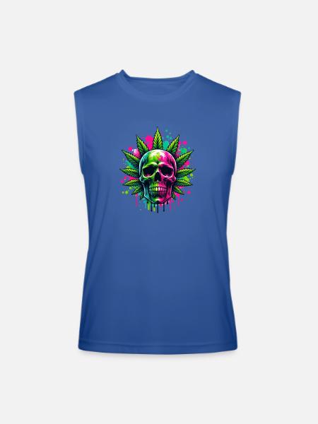 Cannabis Skull Hot Pink - Men’s Performance Sleeveless Shirt - royal blue