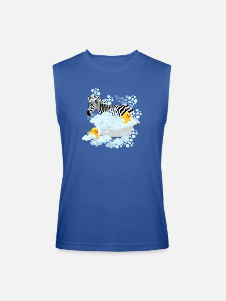zebra, bubbles and rubber duckies - Men’s Performance Sleeveless Shirt - royal blue