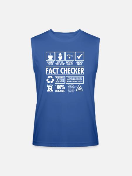 Fact Checker Job Description - Men’s Performance Sleeveless Shirt - royal blue - Front