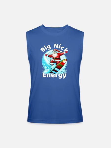 Big Nick Energy,Retro Santa - Men’s Performance Sleeveless Shirt - royal blue