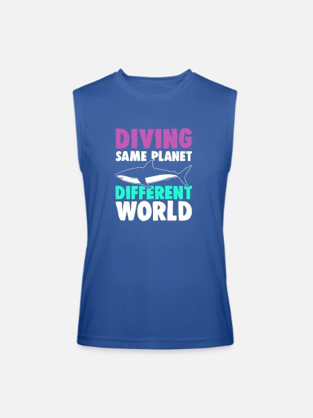 Diving Quote - Men’s Performance Sleeveless Shirt - royal blue