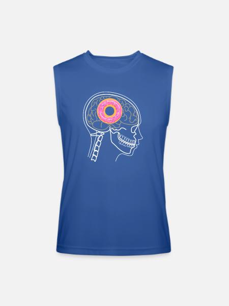DONUT ON BRAIN X-RAY DESIGN - Men’s Performance Sleeveless Shirt - royal blue