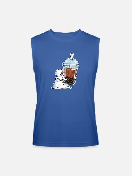 Snowman Bubble Tea Cup - Men’s Performance Sleeveless Shirt - royal blue