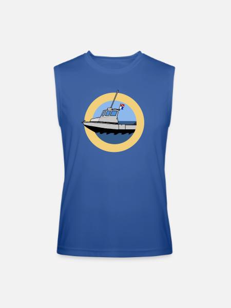Scuba Boat - Men’s Performance Sleeveless Shirt - royal blue