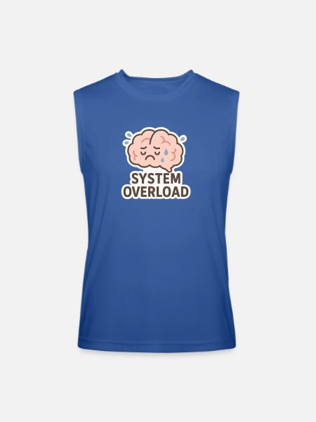System Overload Brain Illustration - Men’s Performance Sleeveless Shirt - royal blue