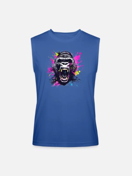 Neon Splash Gorilla Roar - Men’s Performance Sleeveless Shirt - royal blue