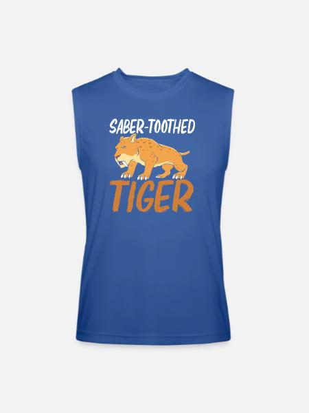 Prehistoric Smilodon Sabertooth Tiger - Men’s Performance Sleeveless Shirt - royal blue