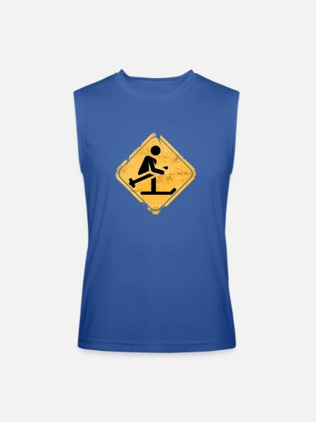 Snowboard Jump Hazard Sign - Men’s Performance Sleeveless Shirt - royal blue