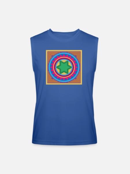 Vibrant Star Mandala Burst - Men’s Performance Sleeveless Shirt - royal blue