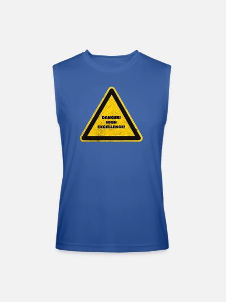 Danger High Excellence Warning Sign. - Men’s Performance Sleeveless Shirt - royal blue