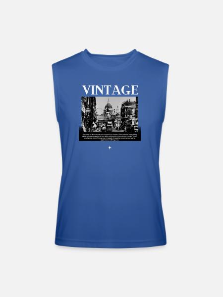 Timeless Mono Streetscape - Men’s Performance Sleeveless Shirt - royal blue