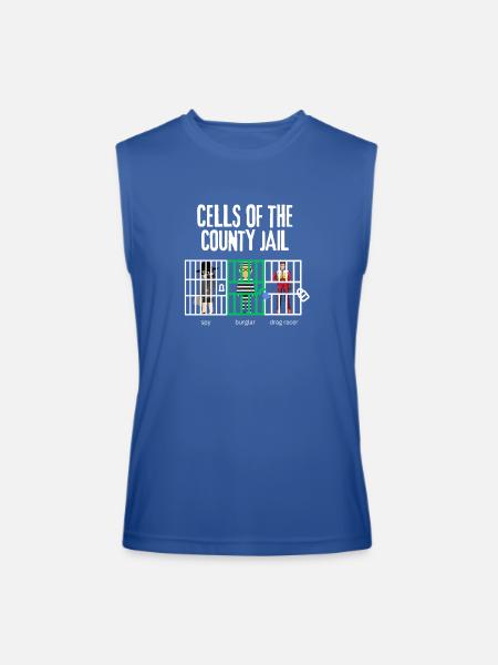 Cellblock Trio Jail Scene - Men’s Performance Sleeveless Shirt - royal blue