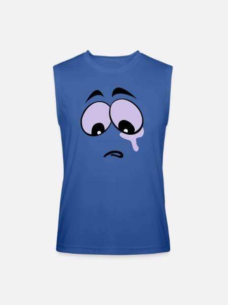 Sad Face - Men’s Performance Sleeveless Shirt - royal blue