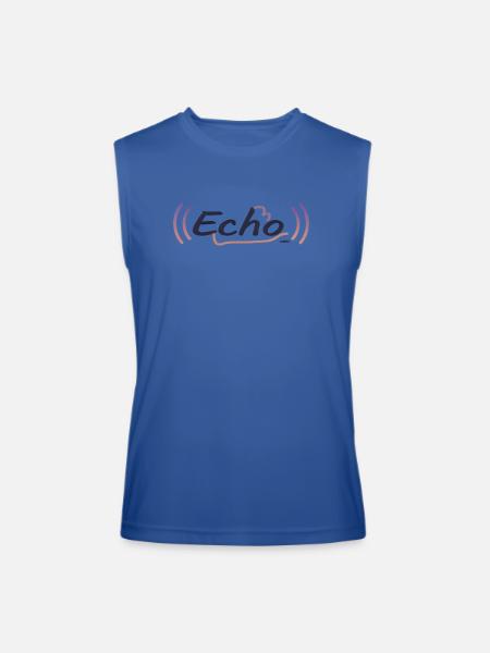 VARENO - Echo Gradient Waves - Men’s Performance Sleeveless Shirt - royal blue