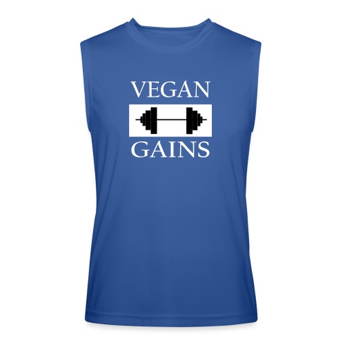 Vegan Gains white font - Men’s Performance Sleeveless Shirt