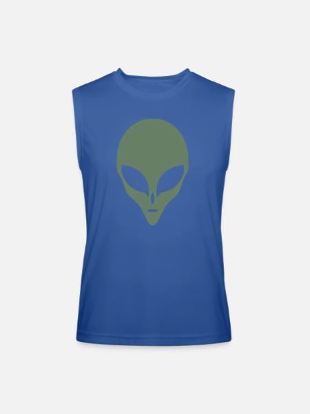 Alien Silhouette Head Face - Men’s Performance Sleeveless Shirt - royal blue