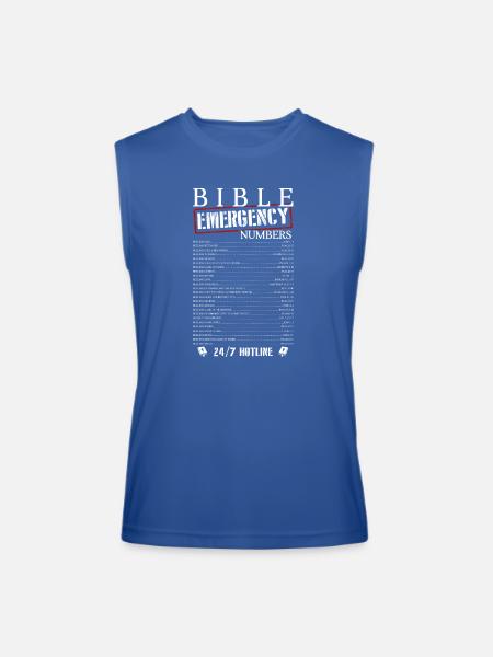 Bible Emergency Numbers - Men’s Performance Sleeveless Shirt - royal blue
