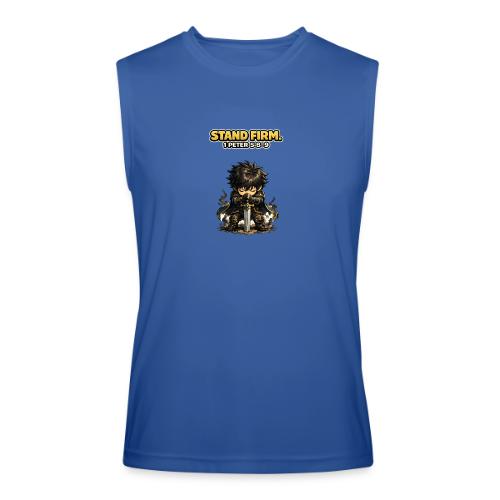 Stand Firm Chibi Warrior | 1 Peter 5:8-9 - Men’s Performance Sleeveless Shirt