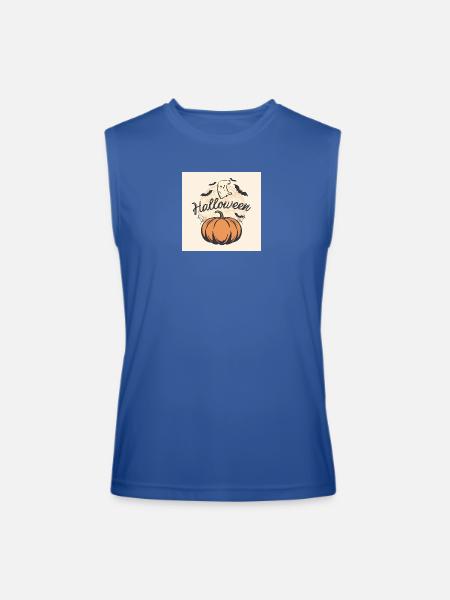 Moonlit Pumpkin Halloween - Men’s Performance Sleeveless Shirt - royal blue