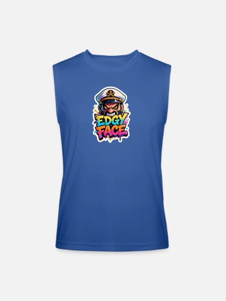 Edgy Face Sailor - Men’s Performance Sleeveless Shirt - royal blue