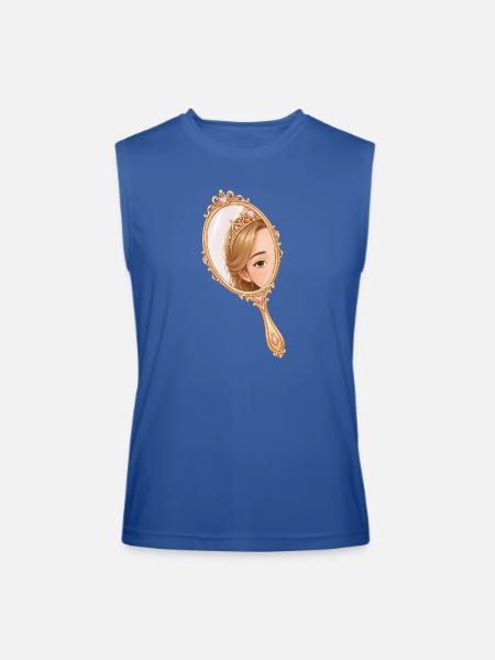 Princess hand mirror illustration - Men’s Performance Sleeveless Shirt - royal blue