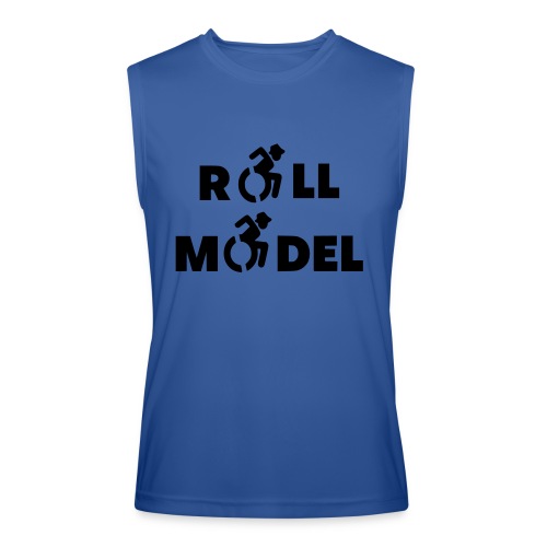Roll model in a wheelchair, sexy wheelchair user - Men’s Performance Sleeveless Shirt
