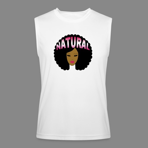 Natural Afro (Pink) - Men’s Performance Sleeveless Shirt