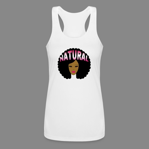 Natural Afro (Pink) - Women’s Performance Racerback Tank Top