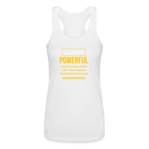I AM Powerful (Dark Collection) - Women’s Performance Racerback Tank Top