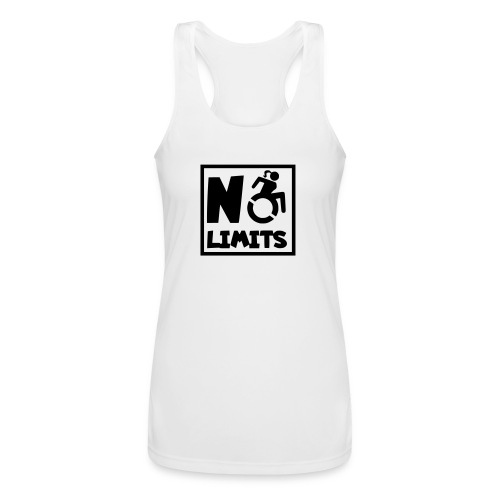 No limits for this female wheelchair user - Women’s Performance Racerback Tank Top