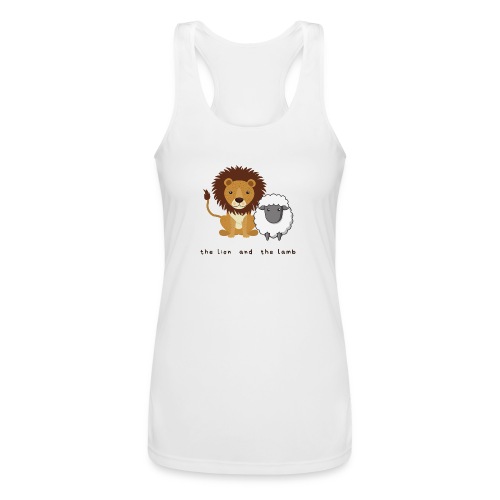 The Lion and the Lamb Shirt - Women’s Performance Racerback Tank Top