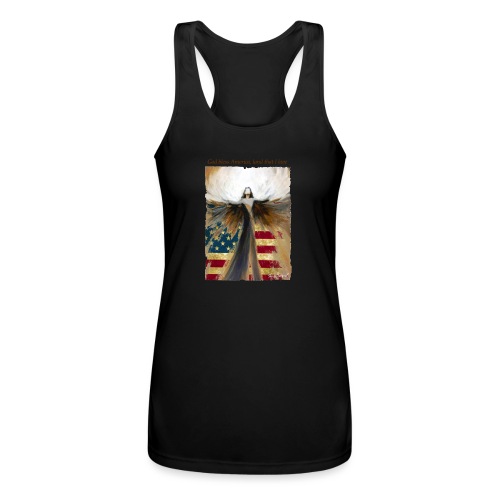 God bless America Angel_Strong color_Brown type - Women’s Performance Racerback Tank Top