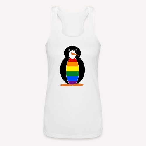 Gay Pride Penguin - Women’s Performance Racerback Tank Top