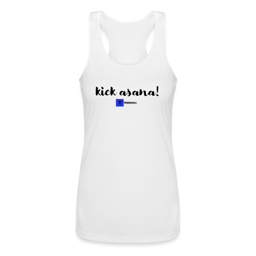 kick asana and logo transparent - Women’s Performance Racerback Tank Top