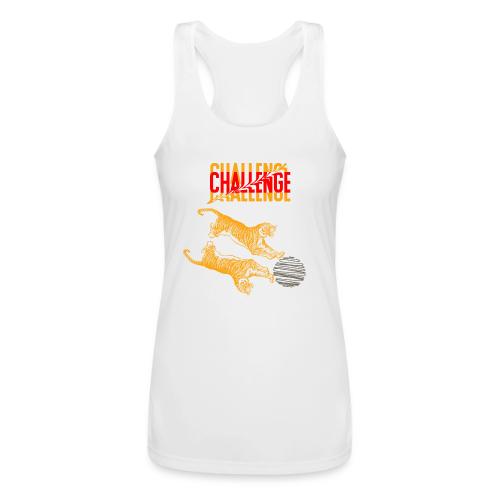 Double tiger fashion, jungle feline animals. - Women’s Performance Racerback Tank Top