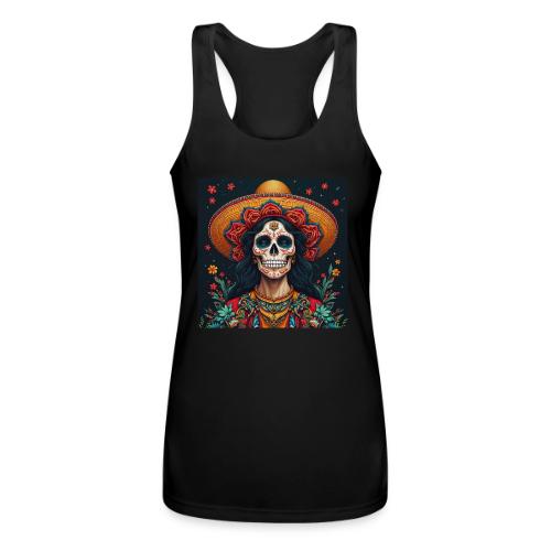 Charra Skull Art | Traditional Mexican Design - Women’s Performance Racerback Tank Top