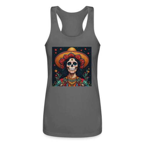 Charra Skull Art | Traditional Mexican Design - Women’s Performance Racerback Tank Top