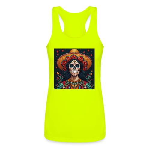 Charra Skull Art | Traditional Mexican Design - Women’s Performance Racerback Tank Top