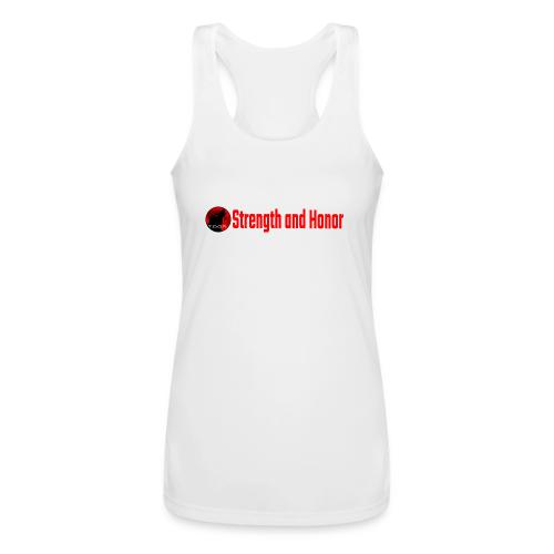 Strength and Honor - Red Letters - Women’s Performance Racerback Tank Top