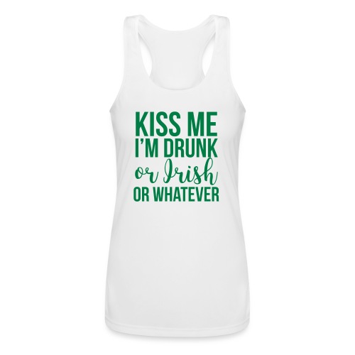 Kiss Me I'm Drunk - Women’s Performance Racerback Tank Top