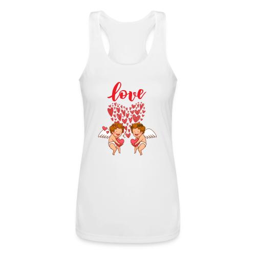 Cupid Love Designs, cupid love angel vibration. - Women’s Performance Racerback Tank Top